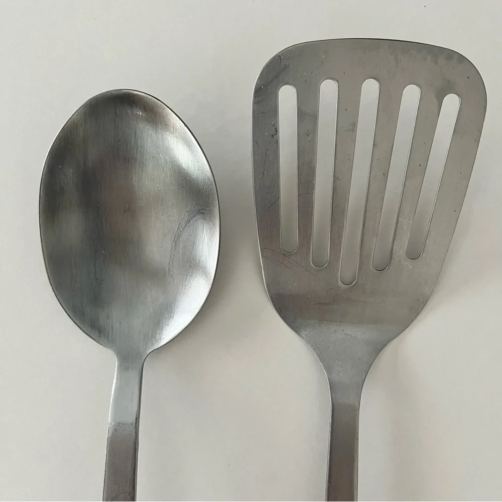 Stainless Steel Cooks Club Solid Serving Spoon And Spatula